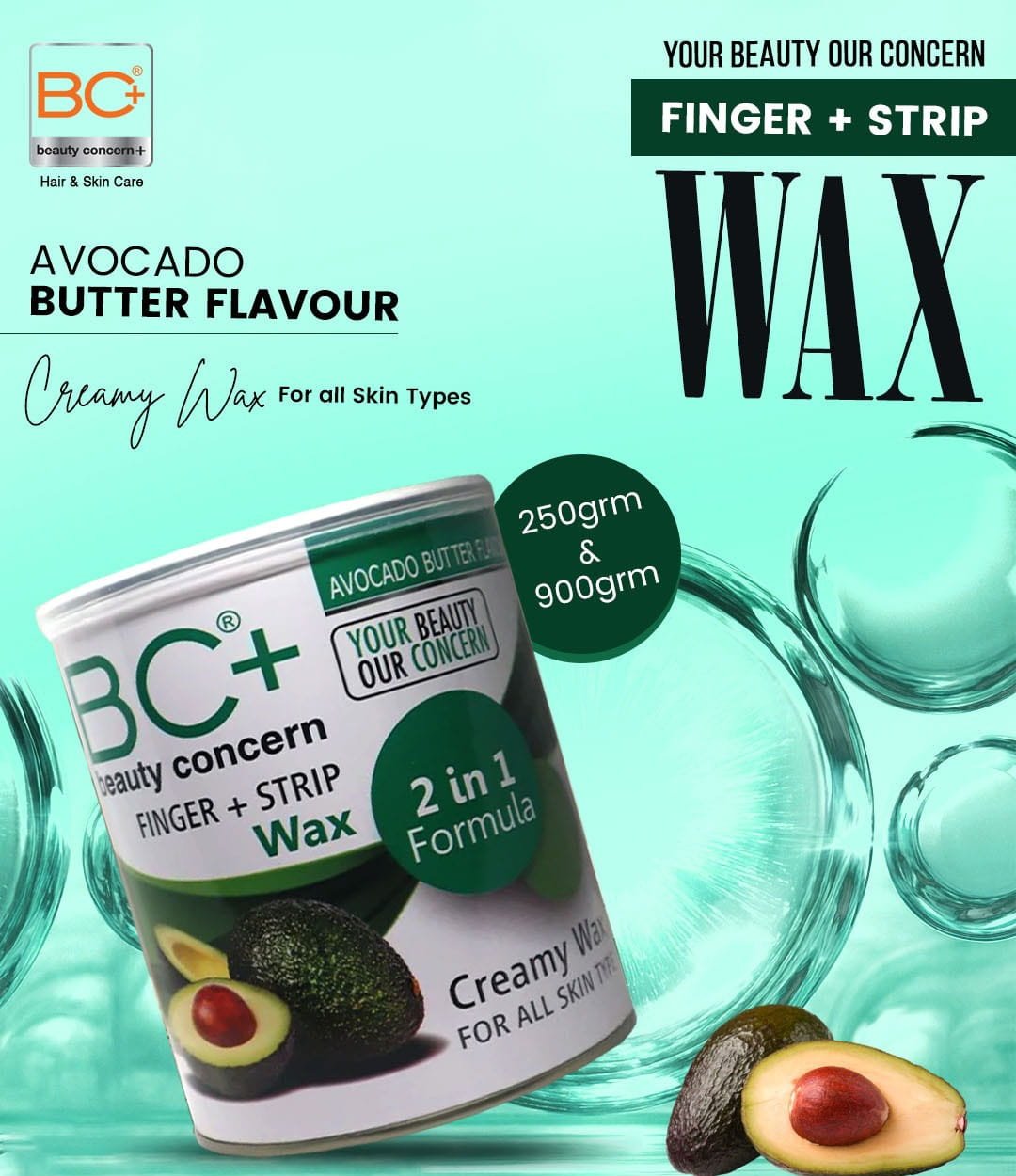 BC+ Beauty Concern Finger+ Strip Wax Avocado Extract (900gm)